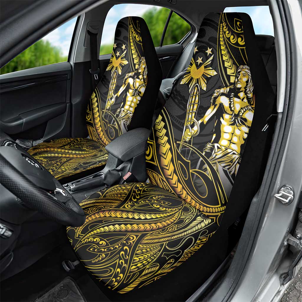 Filipinos Lapu Lapu Hero Car Seat Cover Gold Polynesian Tribal Tattoo