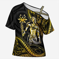 Filipinos Lapu Lapu Hero Cross Shoulder Shirt Gold Polynesian Tribal Tattoo