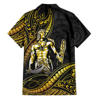 Filipinos Lapu Lapu Hero Family Matching Long Sleeve Bodycon Dress and Hawaiian Shirt Gold Polynesian Tribal Tattoo LT05 - Polynesian Pride