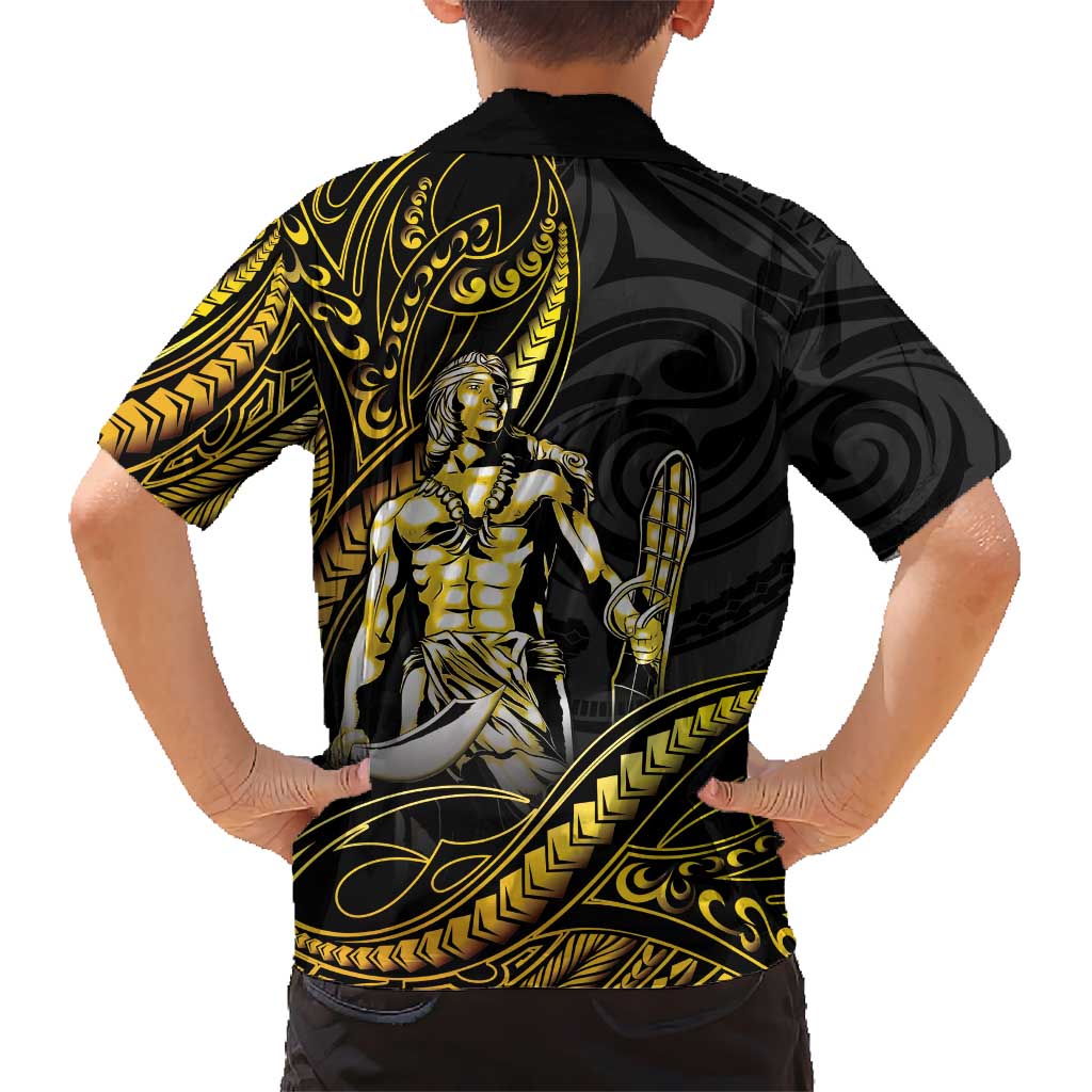 Filipinos Lapu Lapu Hero Family Matching Puletasi and Hawaiian Shirt Gold Polynesian Tribal Tattoo LT05 - Polynesian Pride