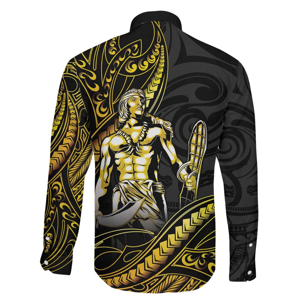 Filipinos Lapu Lapu Hero Family Matching Summer Maxi Dress and Hawaiian Shirt Gold Polynesian Tribal Tattoo LT05 - Polynesian Pride