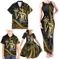 Filipinos Lapu Lapu Hero Family Matching Tank Maxi Dress and Hawaiian Shirt Gold Polynesian Tribal Tattoo LT05 - Polynesian Pride