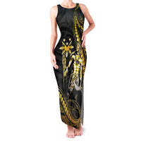 Filipinos Lapu Lapu Hero Family Matching Tank Maxi Dress and Hawaiian Shirt Gold Polynesian Tribal Tattoo LT05 Mom's Dress Gold - Polynesian Pride