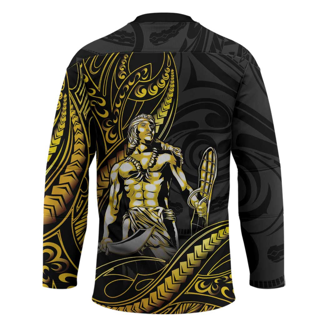 Filipinos Lapu Lapu Hero Hockey Jersey Gold Polynesian Tribal Tattoo