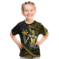 Filipinos Lapu Lapu Hero Kid T Shirt Gold Polynesian Tribal Tattoo