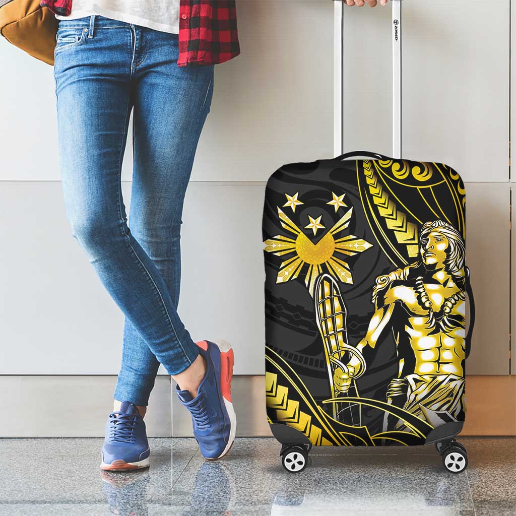 Filipinos Lapu Lapu Hero Luggage Cover Gold Polynesian Tribal Tattoo