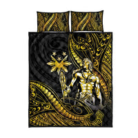 Filipinos Lapu Lapu Hero Quilt Bed Set Gold Polynesian Tribal Tattoo
