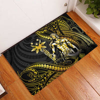 Filipinos Lapu Lapu Hero Rubber Doormat Gold Polynesian Tribal Tattoo