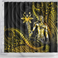 Filipinos Lapu Lapu Hero Shower Curtain Gold Polynesian Tribal Tattoo