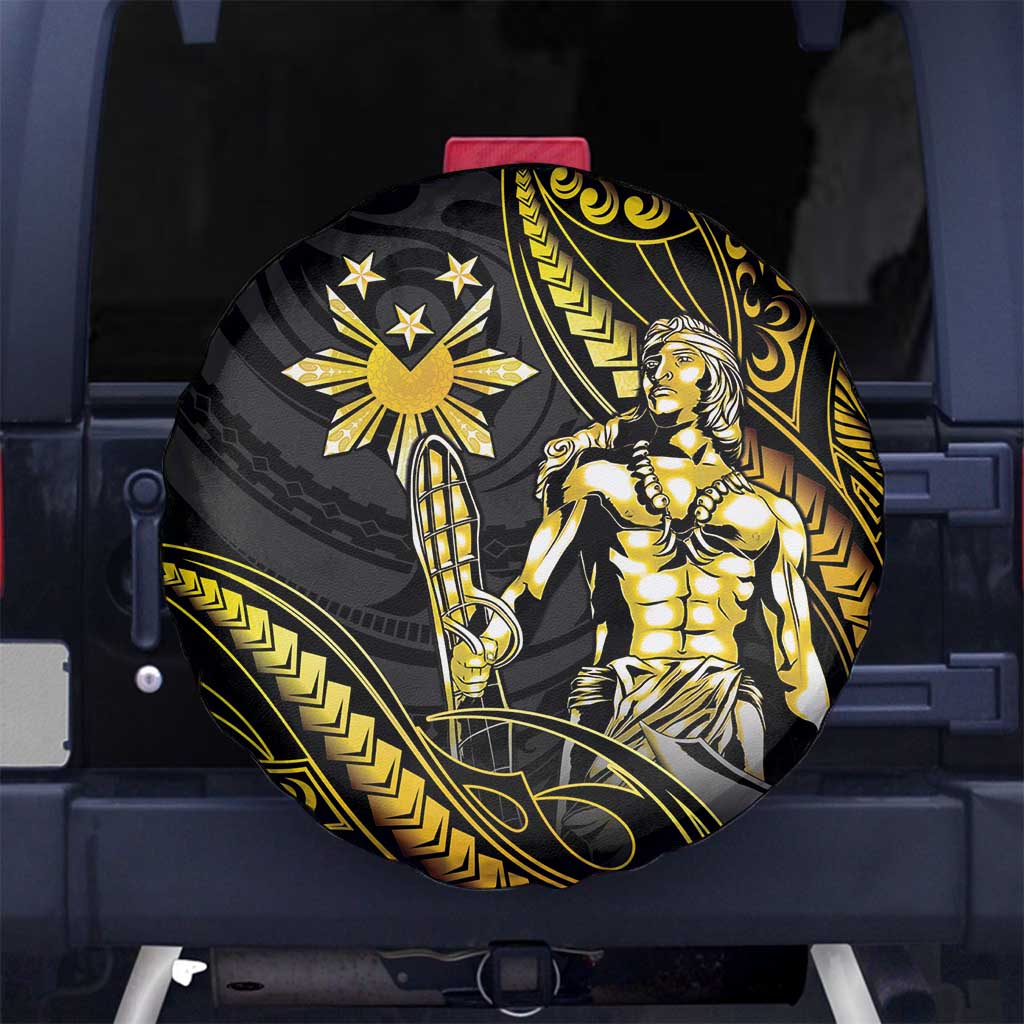 Filipinos Lapu Lapu Hero Spare Tire Cover Gold Polynesian Tribal Tattoo
