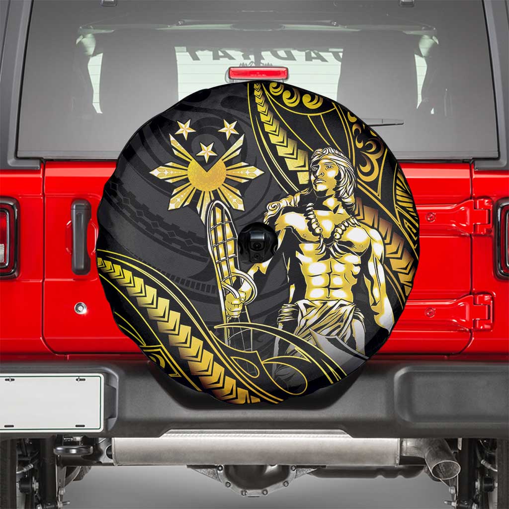 Filipinos Lapu Lapu Hero Spare Tire Cover Gold Polynesian Tribal Tattoo
