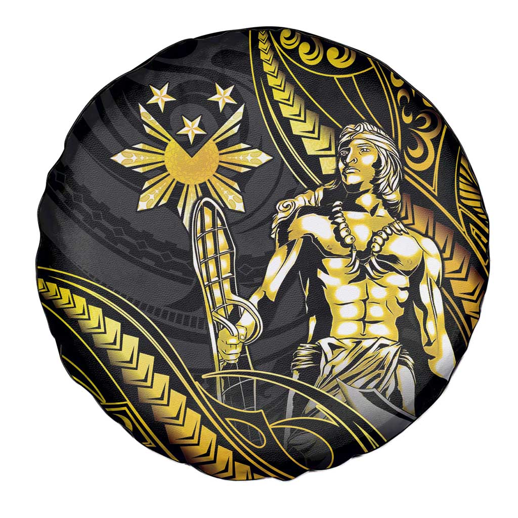 Filipinos Lapu Lapu Hero Spare Tire Cover Gold Polynesian Tribal Tattoo