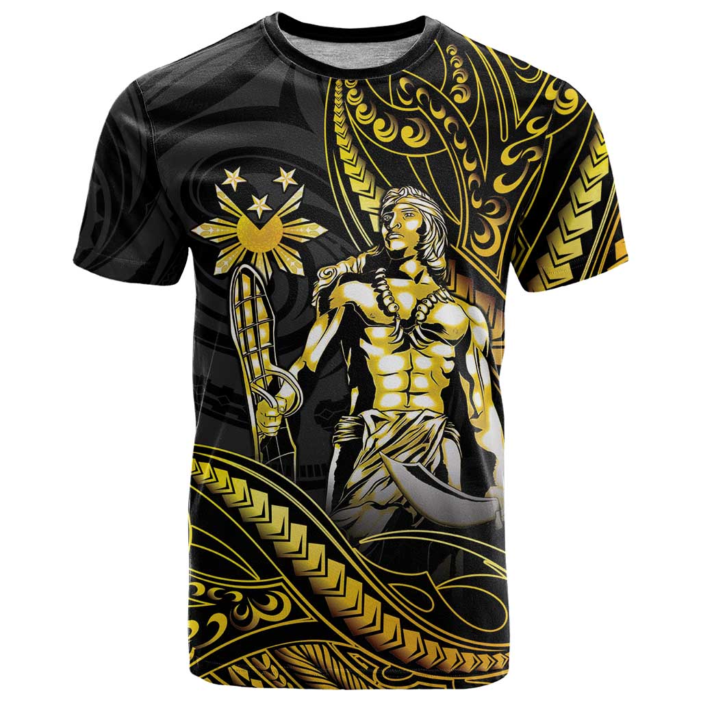 Filipinos Lapu Lapu Hero T Shirt Gold Polynesian Tribal Tattoo