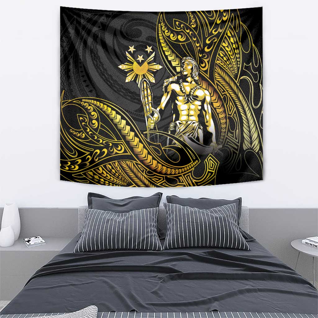 Filipinos Lapu Lapu Hero Tapestry Gold Polynesian Tribal Tattoo