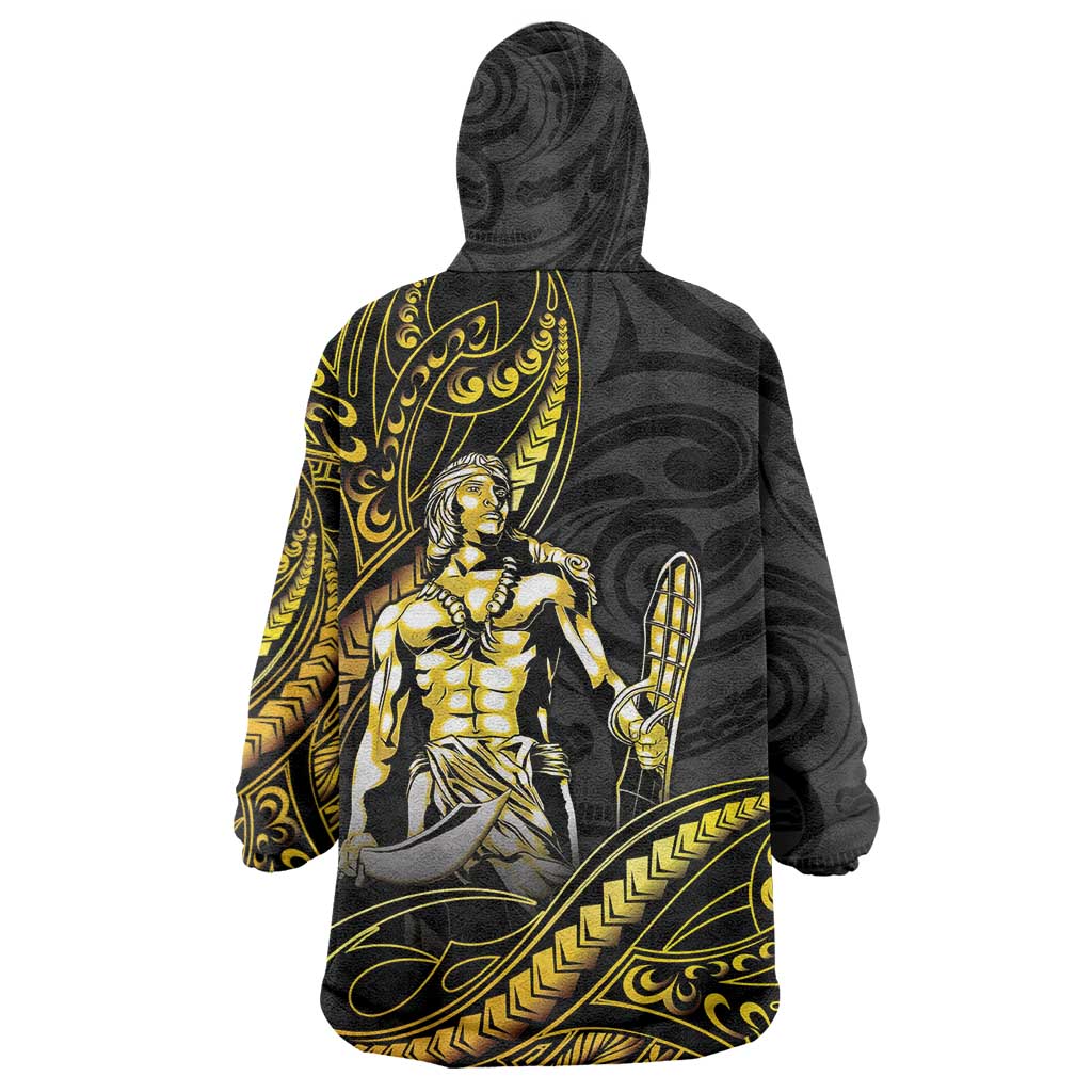 Filipinos Lapu Lapu Hero Wearable Blanket Hoodie Gold Polynesian Tribal Tattoo