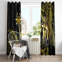 Filipinos Lapu Lapu Hero Window Curtain Gold Polynesian Tribal Tattoo