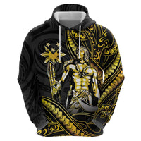 Filipinos Lapu Lapu Hero Zip Hoodie Gold Polynesian Tribal Tattoo