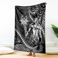 Filipinos Lapu Lapu Hero Blanket Black Polynesian Tribal Tattoo