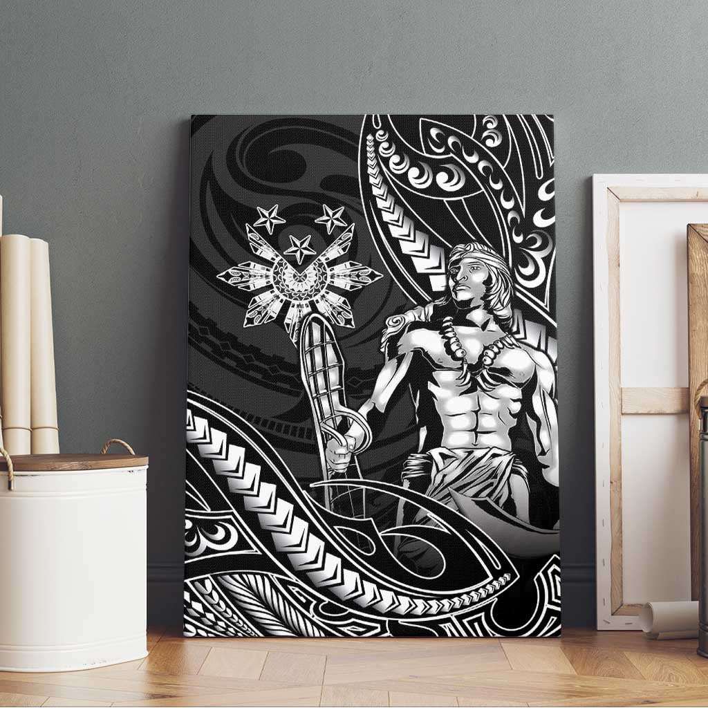 Filipinos Lapu Lapu Hero Canvas Wall Art Black Polynesian Tribal Tattoo