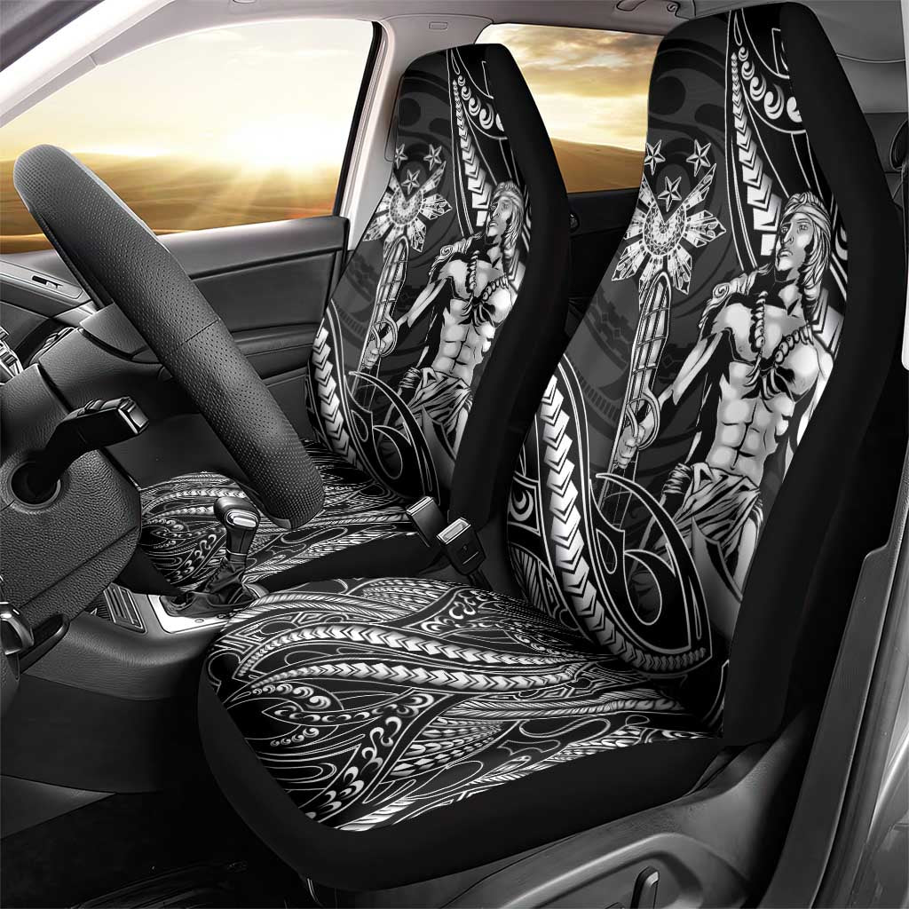 Filipinos Lapu Lapu Hero Car Seat Cover Black Polynesian Tribal Tattoo