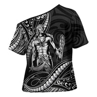 Filipinos Lapu Lapu Hero Cross Shoulder Shirt Black Polynesian Tribal Tattoo