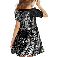 Filipinos Lapu Lapu Hero Family Matching Long Sleeve Bodycon Dress and Hawaiian Shirt Black Polynesian Tribal Tattoo LT05 - Polynesian Pride