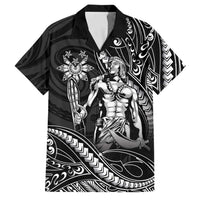 Filipinos Lapu Lapu Hero Family Matching Puletasi and Hawaiian Shirt Black Polynesian Tribal Tattoo LT05 Dad's Shirt - Short Sleeve Black - Polynesian Pride