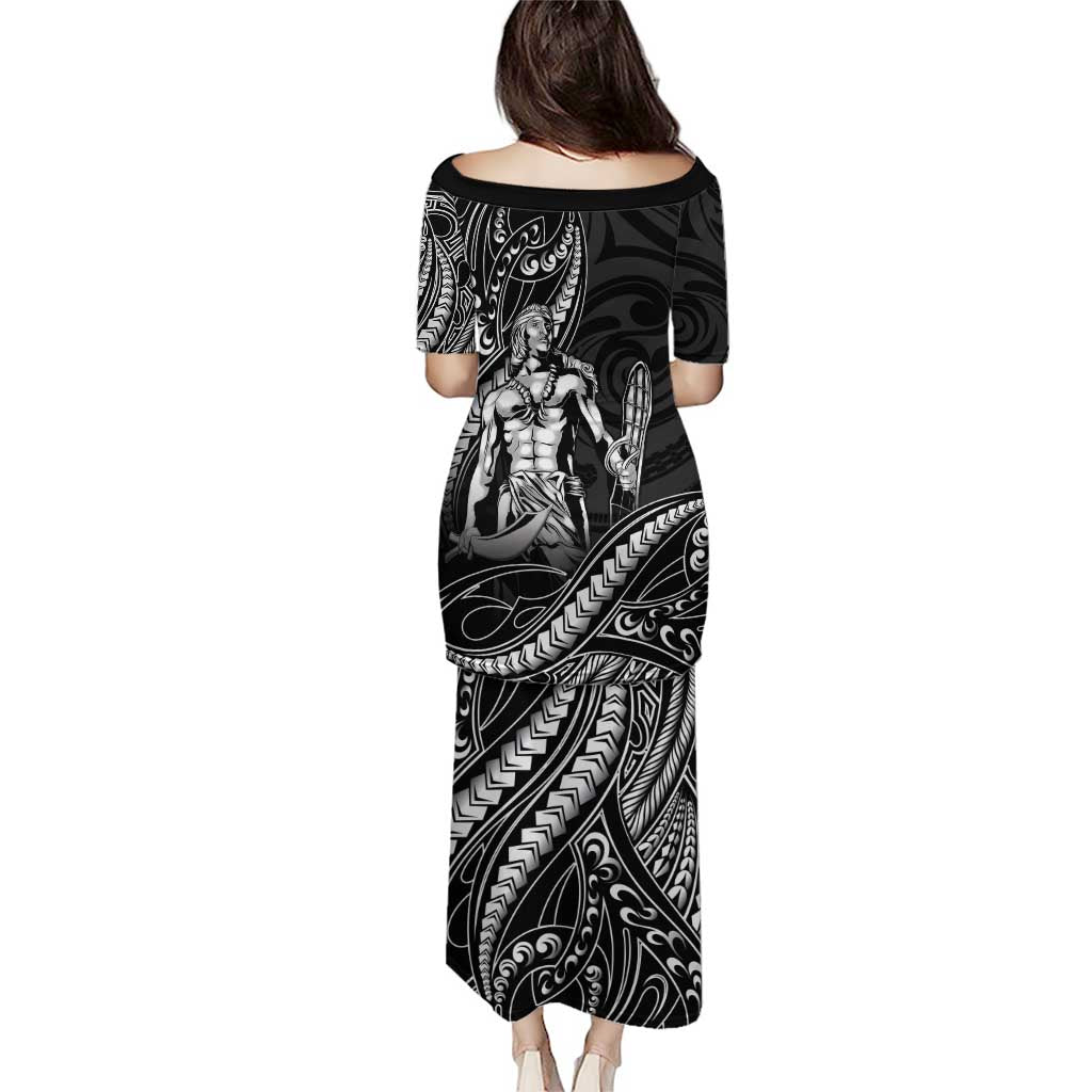 Filipinos Lapu Lapu Hero Family Matching Puletasi and Hawaiian Shirt Black Polynesian Tribal Tattoo LT05 - Polynesian Pride