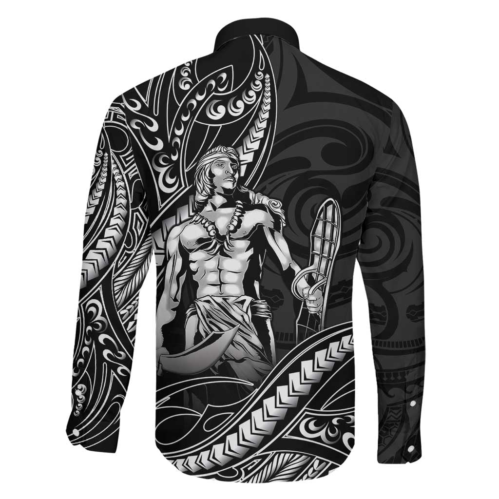 Filipinos Lapu Lapu Hero Family Matching Tank Maxi Dress and Hawaiian Shirt Black Polynesian Tribal Tattoo LT05 - Polynesian Pride