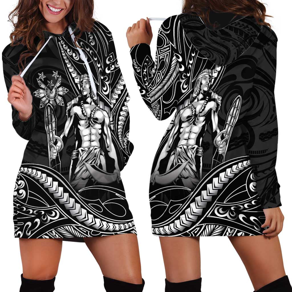 Filipinos Lapu Lapu Hero Hoodie Dress Black Polynesian Tribal Tattoo