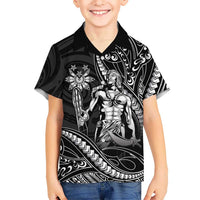 Filipinos Lapu Lapu Hero Kid Hawaiian Shirt Black Polynesian Tribal Tattoo