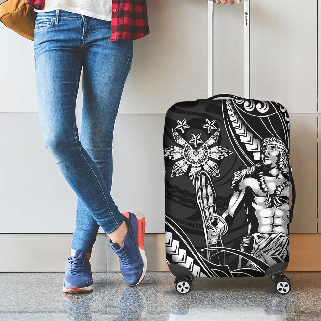Filipinos Lapu Lapu Hero Luggage Cover Black Polynesian Tribal Tattoo