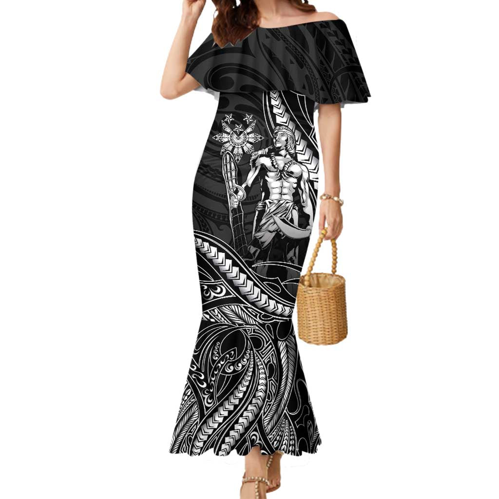 Filipinos Lapu Lapu Hero Mermaid Dress Black Polynesian Tribal Tattoo