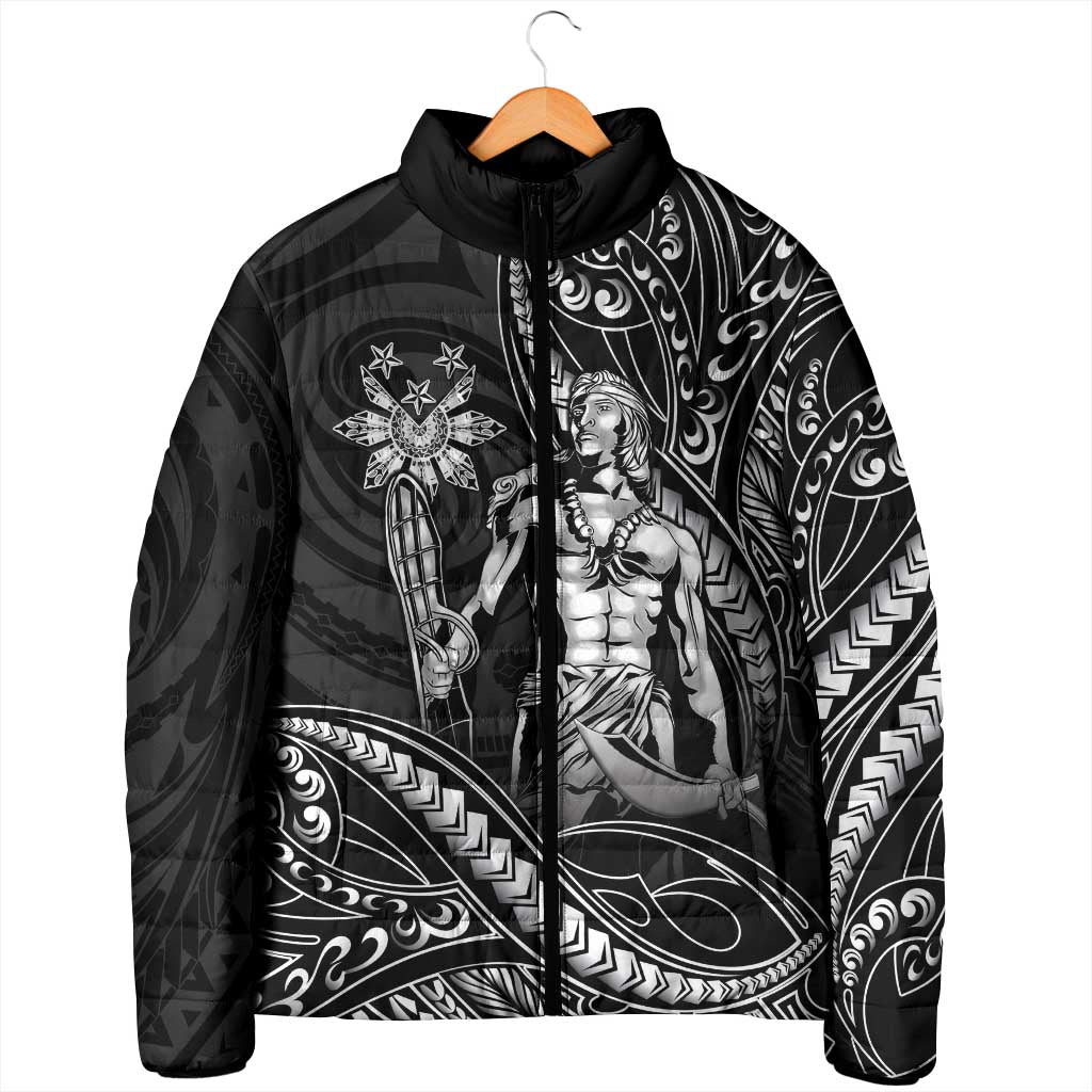 Filipinos Lapu Lapu Hero Padded Jacket Black Polynesian Tribal Tattoo