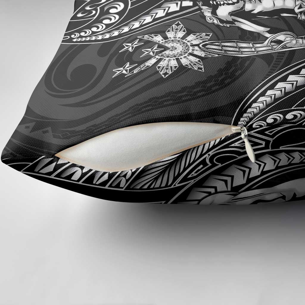 Filipinos Lapu Lapu Hero Pillow Cover Black Polynesian Tribal Tattoo