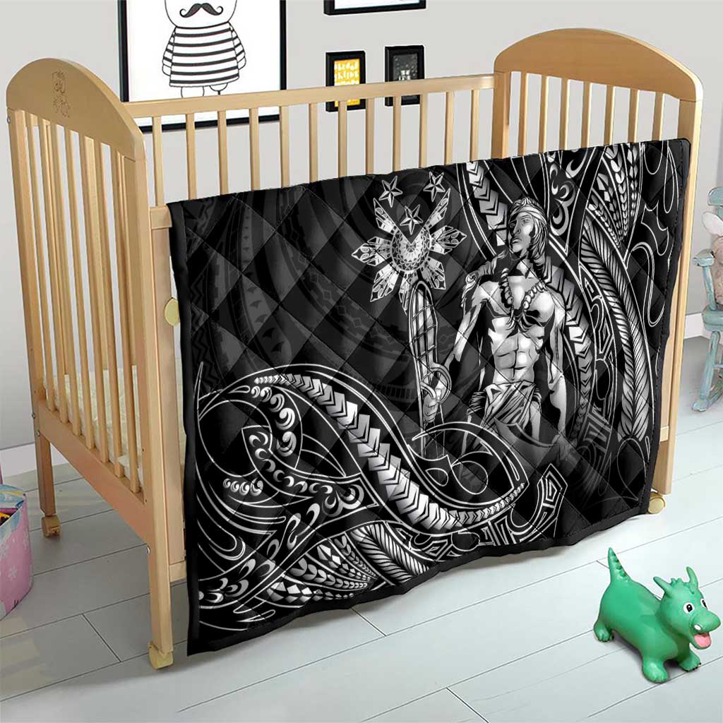 Filipinos Lapu Lapu Hero Quilt Black Polynesian Tribal Tattoo