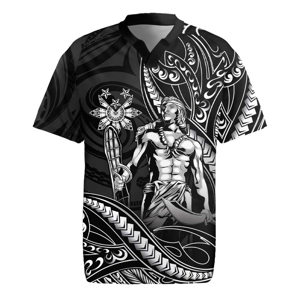 Filipinos Lapu Lapu Hero Rugby Jersey Black Polynesian Tribal Tattoo