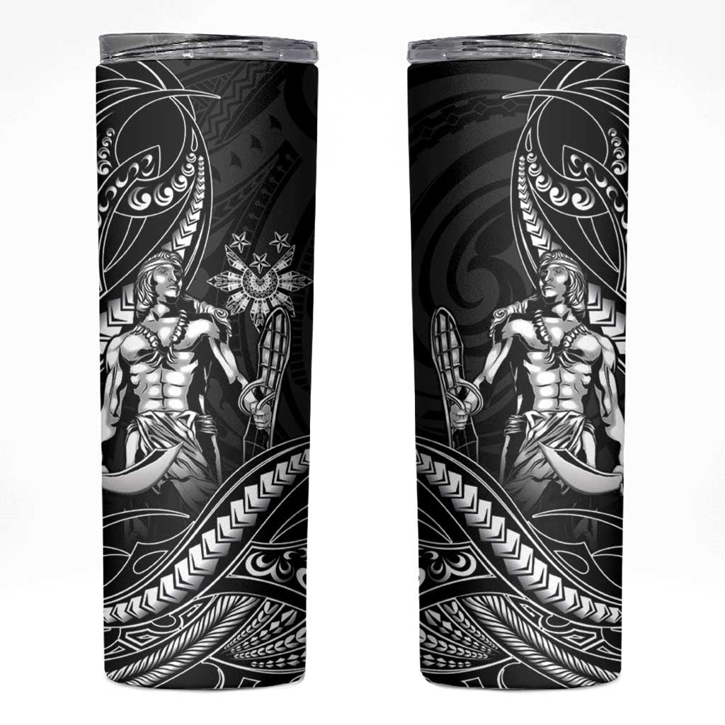 Filipinos Lapu Lapu Hero Skinny Tumbler Black Polynesian Tribal Tattoo