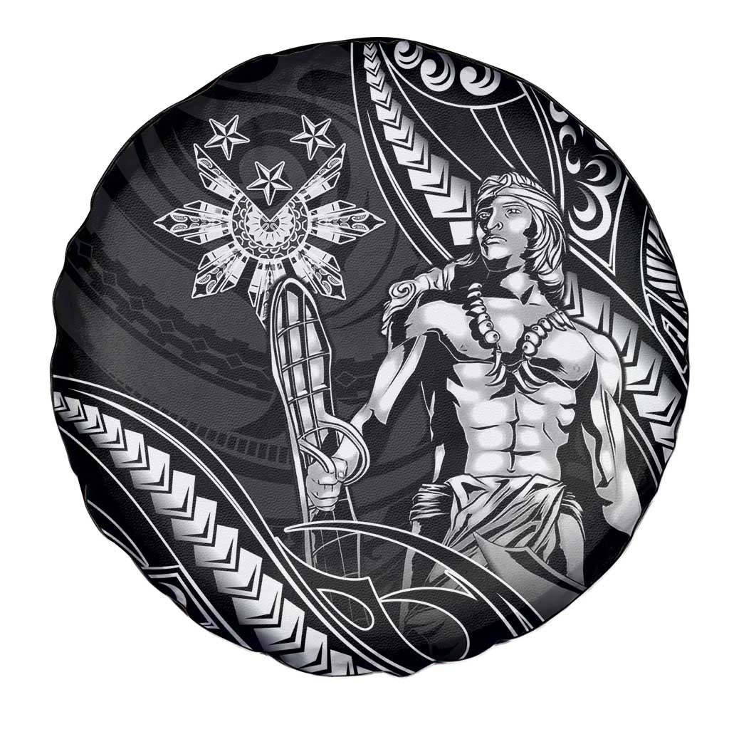 Filipinos Lapu Lapu Hero Spare Tire Cover Black Polynesian Tribal Tattoo