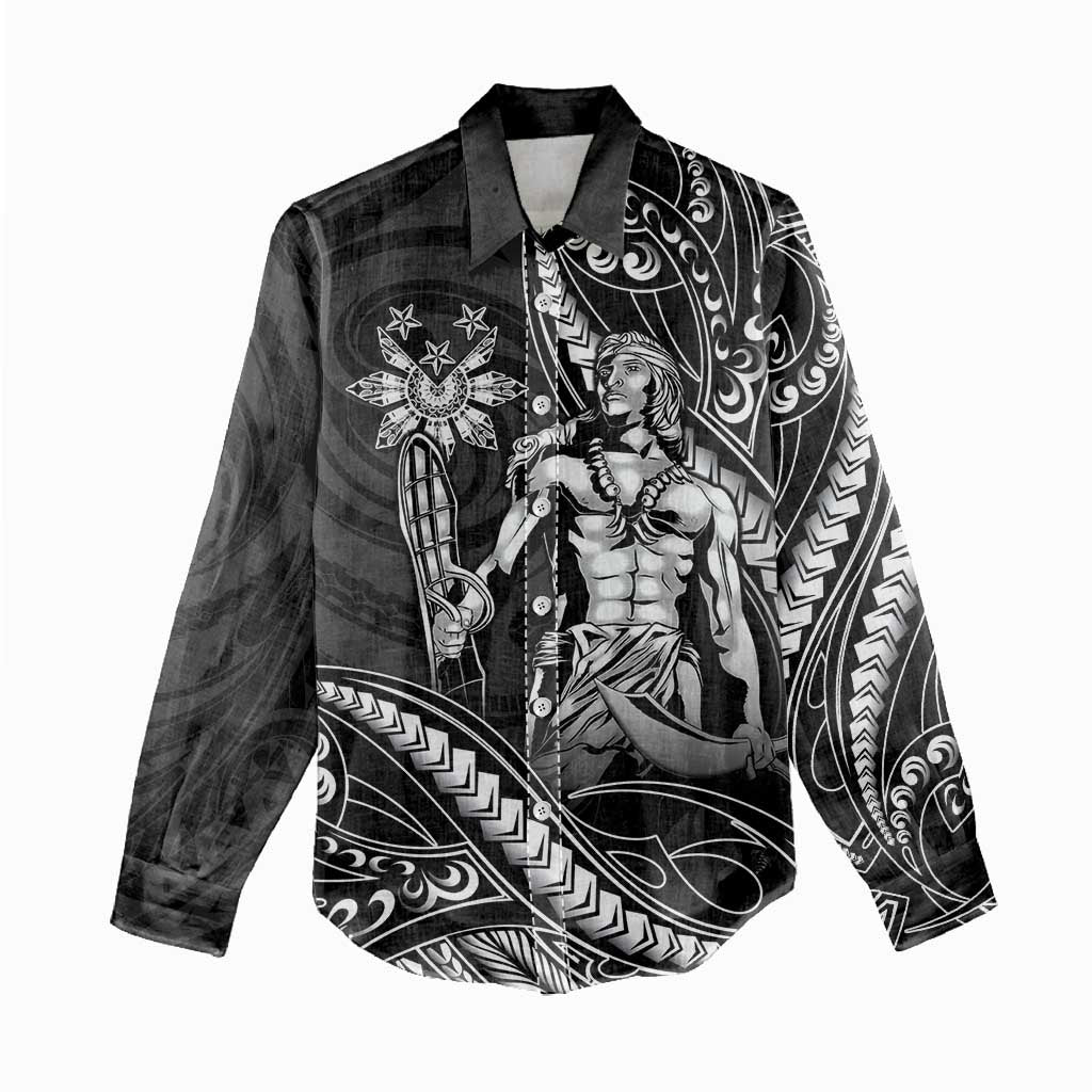 Filipinos Lapu Lapu Hero Women Casual Shirt Black Polynesian Tribal Tattoo