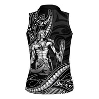 Filipinos Lapu Lapu Hero Women Sleeveless Polo Shirt Black Polynesian Tribal Tattoo LT05 - Polynesian Pride
