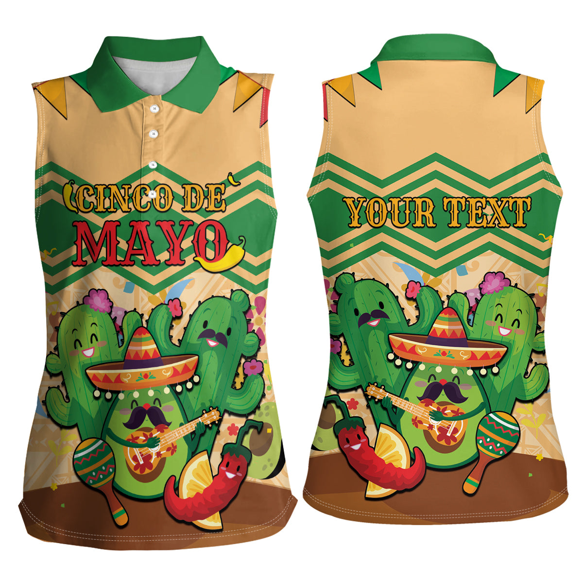 Personalised Hawaii Cinco De Mayo Women Sleeveless Polo Shirt Funny Style
