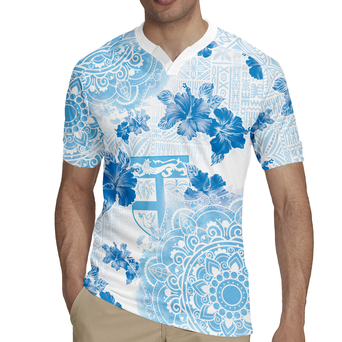 Happy Fiji Girmit Day Rugby Jersey Fijian Tapa With Mandala Pattern LT05 - Polynesian Pride
