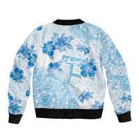 Happy Fiji Girmit Day Sleeve Zip Bomber Jacket Fijian Tapa With Mandala Pattern