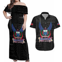 Samoa 64th Independence Anniversary Couples Matching Off Shoulder Maxi Dress and Hawaiian Shirt