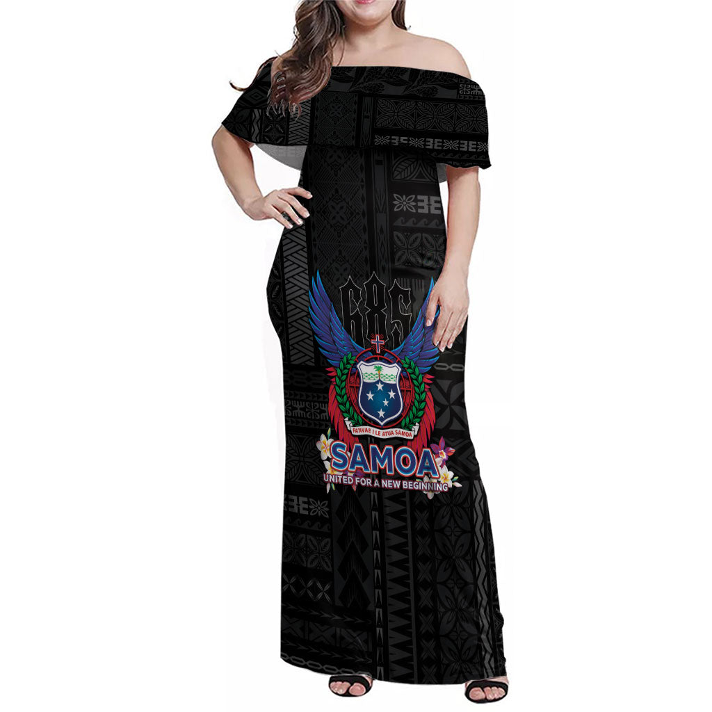 Samoa 64th Independence Anniversary Family Matching Off Shoulder Maxi Dress and Hawaiian Shirt