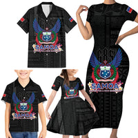 Samoa 64th Independence Anniversary Family Matching Short Sleeve Bodycon Dress and Hawaiian Shirt