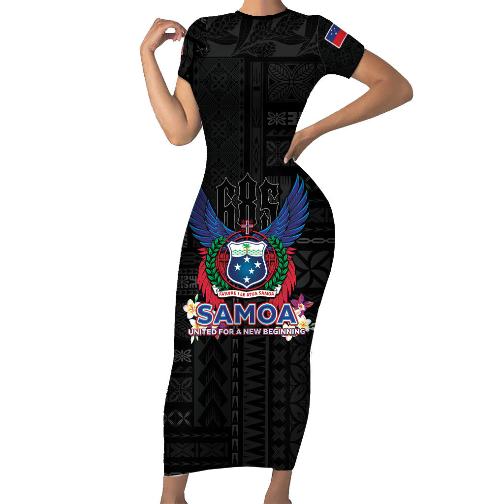 Samoa 64th Independence Anniversary Family Matching Short Sleeve Bodycon Dress and Hawaiian Shirt