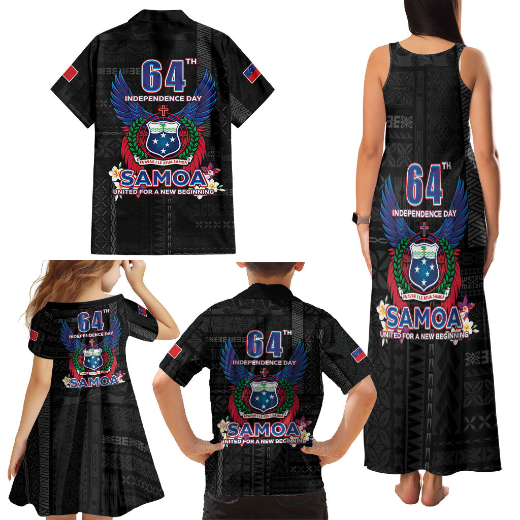 Samoa 64th Independence Anniversary Family Matching Tank Maxi Dress and Hawaiian Shirt