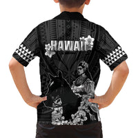 Hawaii King Kamehameha Day Parade Family Matching Long Sleeve Bodycon Dress and Hawaiian Shirt With Pa'u Riders Plumeria Kakau Tribal Pattern LT05 - Polynesian Pride